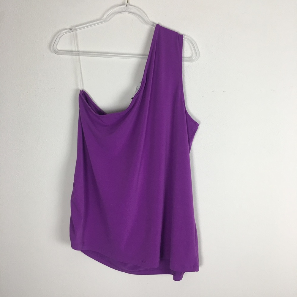 Bisou Bisou | Purple One Sleeve Blouse - Picture 3 of 3